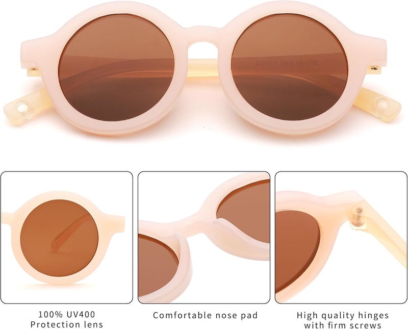 COASION Baby Polarized Round Sunglasses Flexible Rubber Shades with Strap for Toddler Newborn Infant Ages 0-24 Months - Image 4